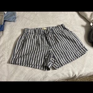 Striped canvas shorts NWOT